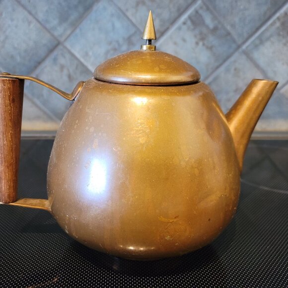 VINTAGE ANTIQUE MADE IN ITALY COPPER TEA SET - LIKELY ART DECO ERA - Picture 2 of 6